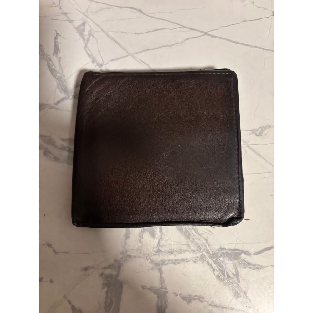 Vintage Perry Ellis Portfolio‎ Brown Leather Bifold Wallet Classic Design